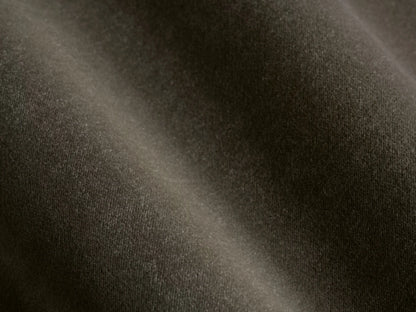 Close-up of the charcoal brown soft woven fabric on the Wyller Bed with Low Headboard.