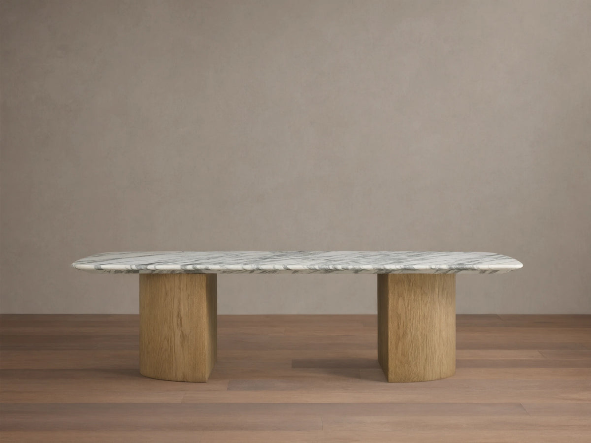 Saint Germain Stone Coffee Table with Dauphine Base