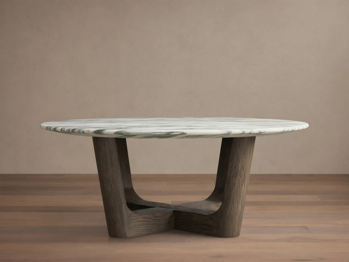 Saint Germain Round Stone Coffee Table with Rennes Base