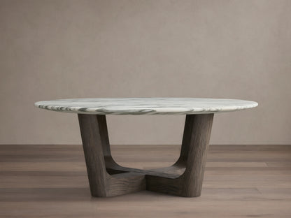 Saint Germain Round Stone Coffee Table with Rennes Base