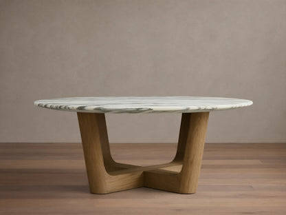 Saint Germain Round Stone Coffee Table with Rennes Base