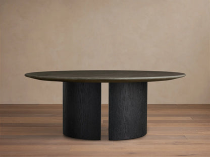 Saint Germain Round Stone Coffee Table with Dauphine Base