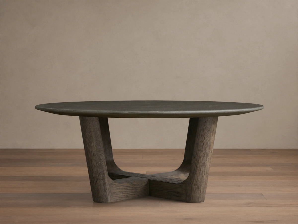 Saint Germain Round Stone Coffee Table with Rennes Base