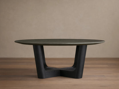 Saint Germain Round Stone Coffee Table with Rennes Base