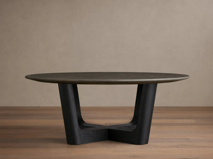 Saint Germain Round Stone Coffee Table with Rennes Base