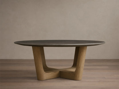 Saint Germain Round Stone Coffee Table with Rennes Base