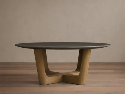 Saint Germain Round Stone Coffee Table with Rennes Base