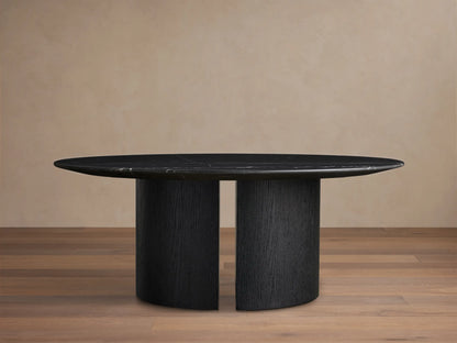 Saint Germain Round Stone Coffee Table with Dauphine Base