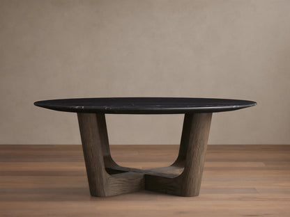 Saint Germain Round Stone Coffee Table with Rennes Base
