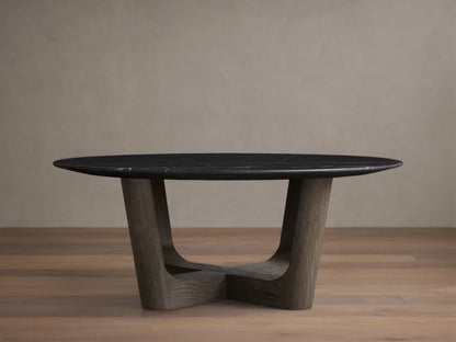 Saint Germain Round Stone Coffee Table with Rennes Base