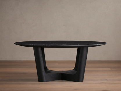 Saint Germain Round Stone Coffee Table with Rennes Base