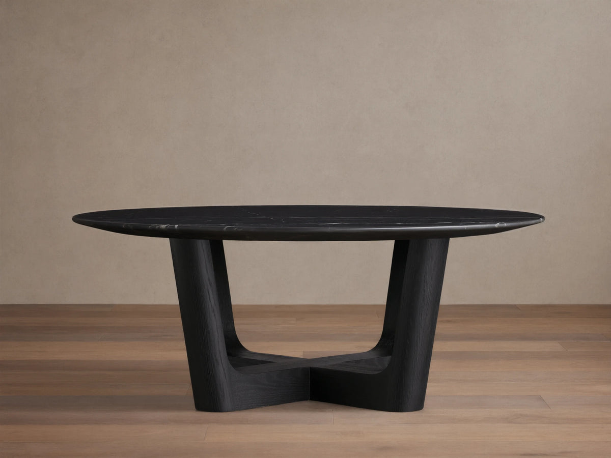 Saint Germain Round Stone Coffee Table with Rennes Base