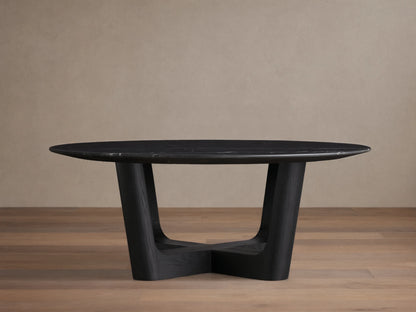 Saint Germain Round Stone Coffee Table with Rennes Base