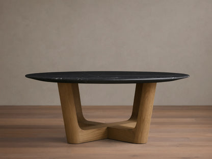 Saint Germain Round Stone Coffee Table with Rennes Base