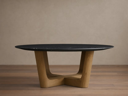 Saint Germain Round Stone Coffee Table with Rennes Base