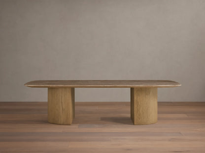 Saint Germain Stone Coffee Table with Dauphine Base