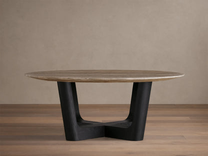 Saint Germain Round Stone Coffee Table with Rennes Base