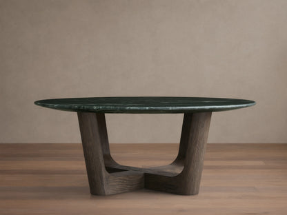 Saint Germain Round Stone Coffee Table with Rennes Base