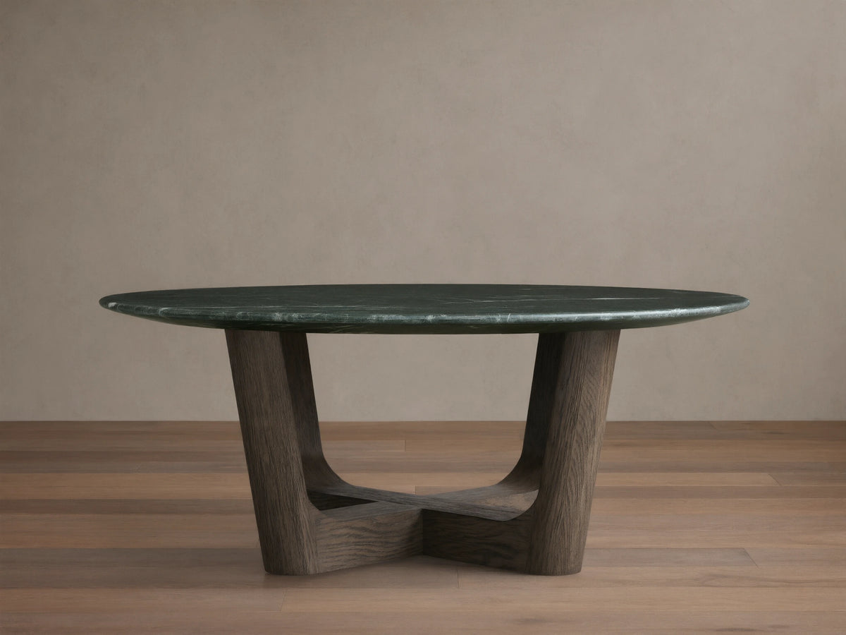Saint Germain Round Stone Coffee Table with Rennes Base