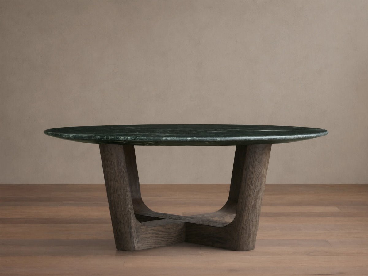Saint Germain Round Stone Coffee Table with Rennes Base