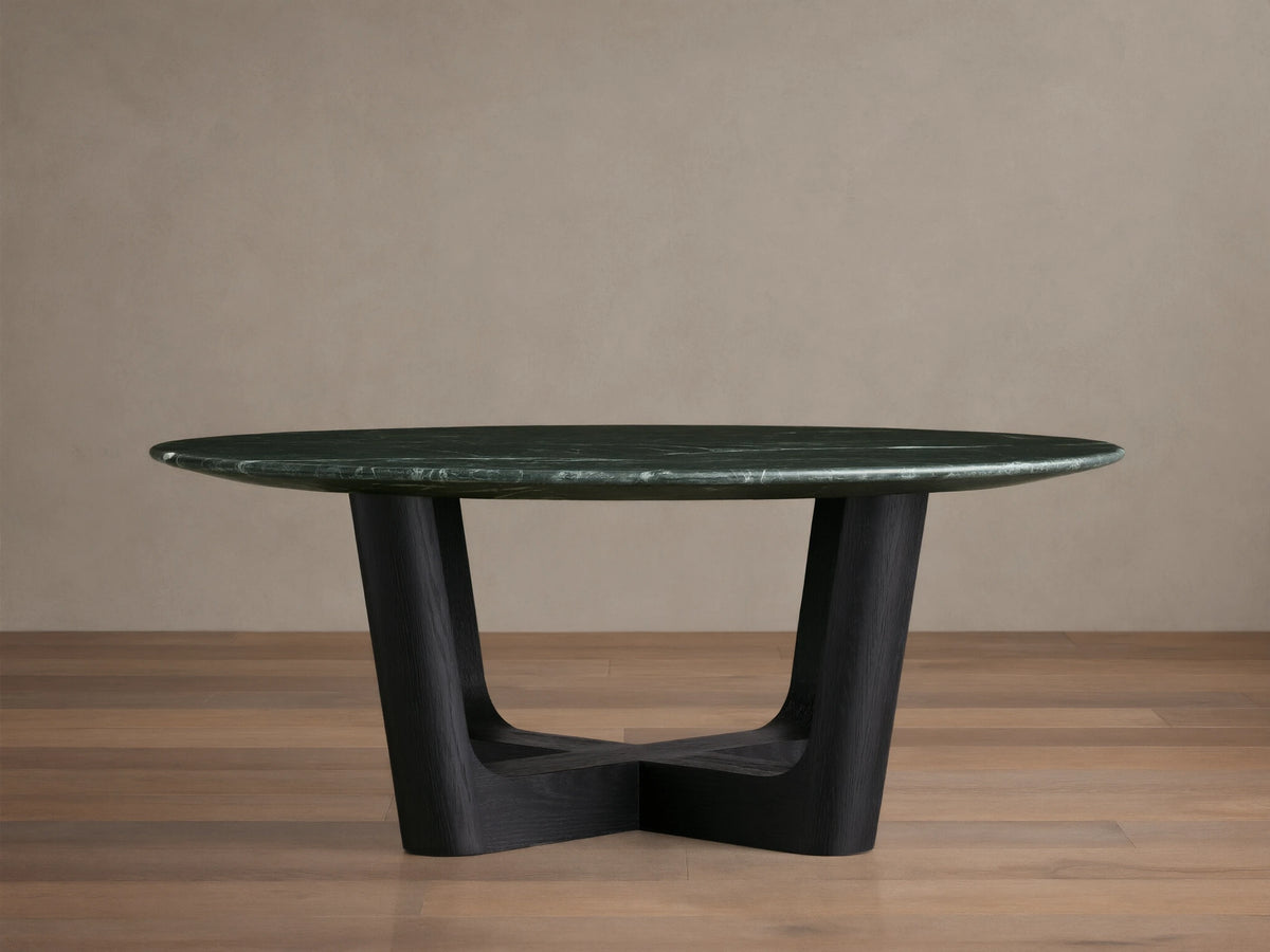 Saint Germain Round Stone Coffee Table with Rennes Base