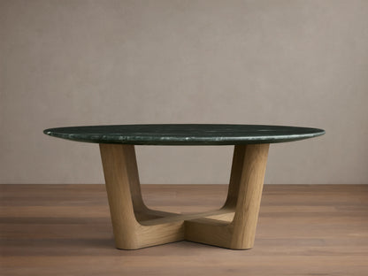Saint Germain Round Stone Coffee Table with Rennes Base