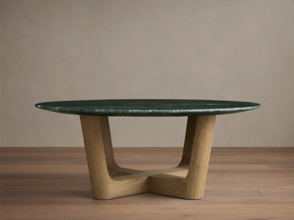 Saint Germain Round Stone Coffee Table with Rennes Base