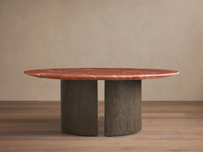 Saint Germain Round Stone Coffee Table with Dauphine Base