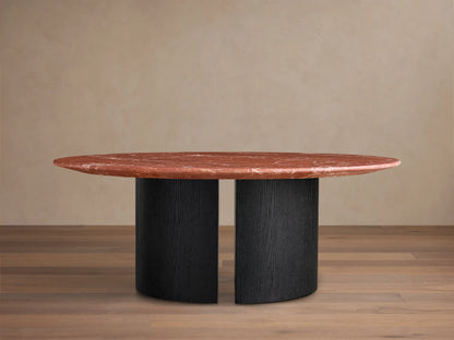 Saint Germain Round Stone Coffee Table with Dauphine Base