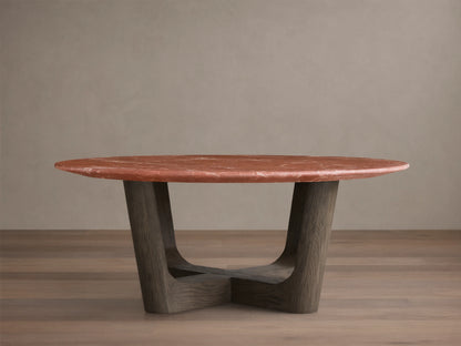 Saint Germain Round Stone Coffee Table with Rennes Base