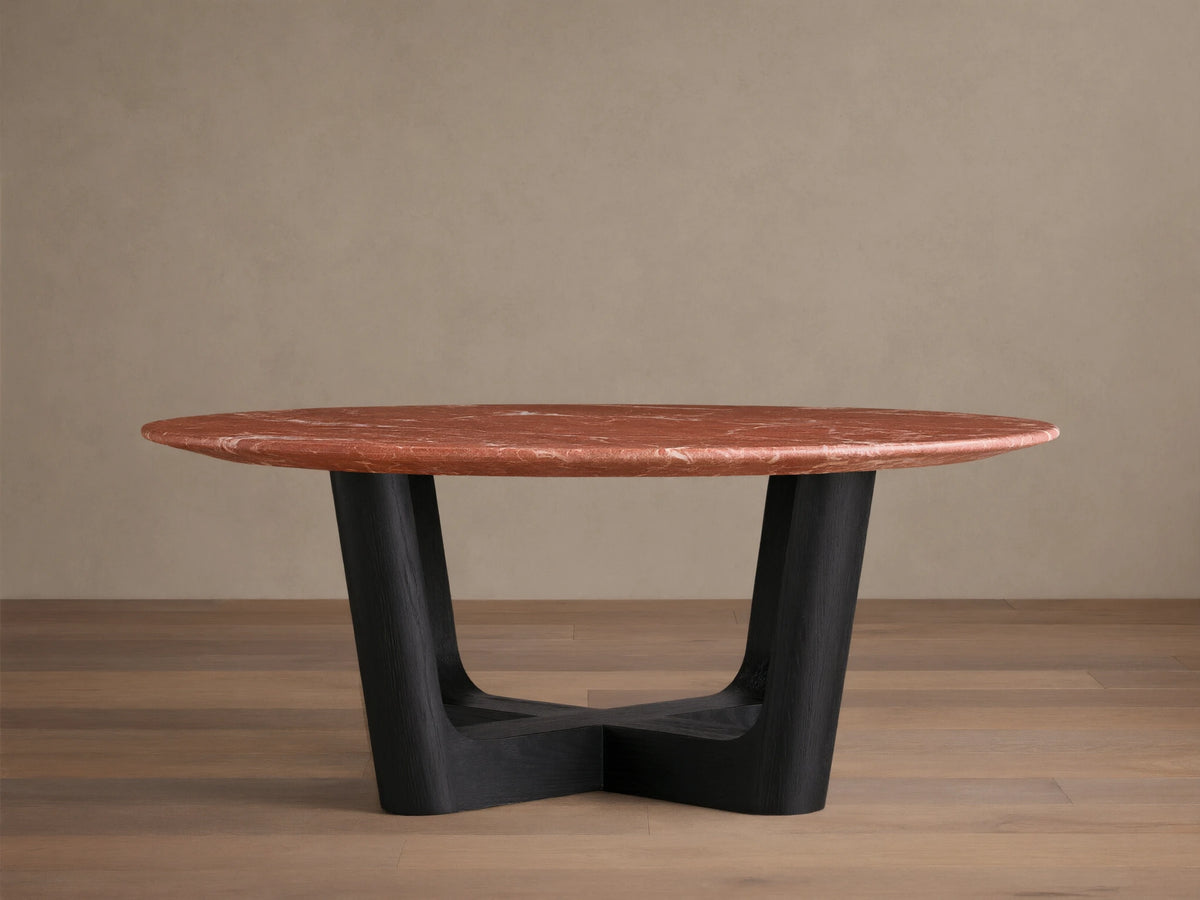 Saint Germain Round Stone Coffee Table with Rennes Base