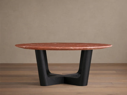 Saint Germain Round Stone Coffee Table with Rennes Base