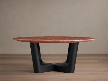 Saint Germain Round Stone Coffee Table with Rennes Base