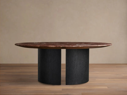 Saint Germain Round Stone Coffee Table with Dauphine Base