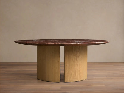 Saint Germain Round Stone Coffee Table with Dauphine Base