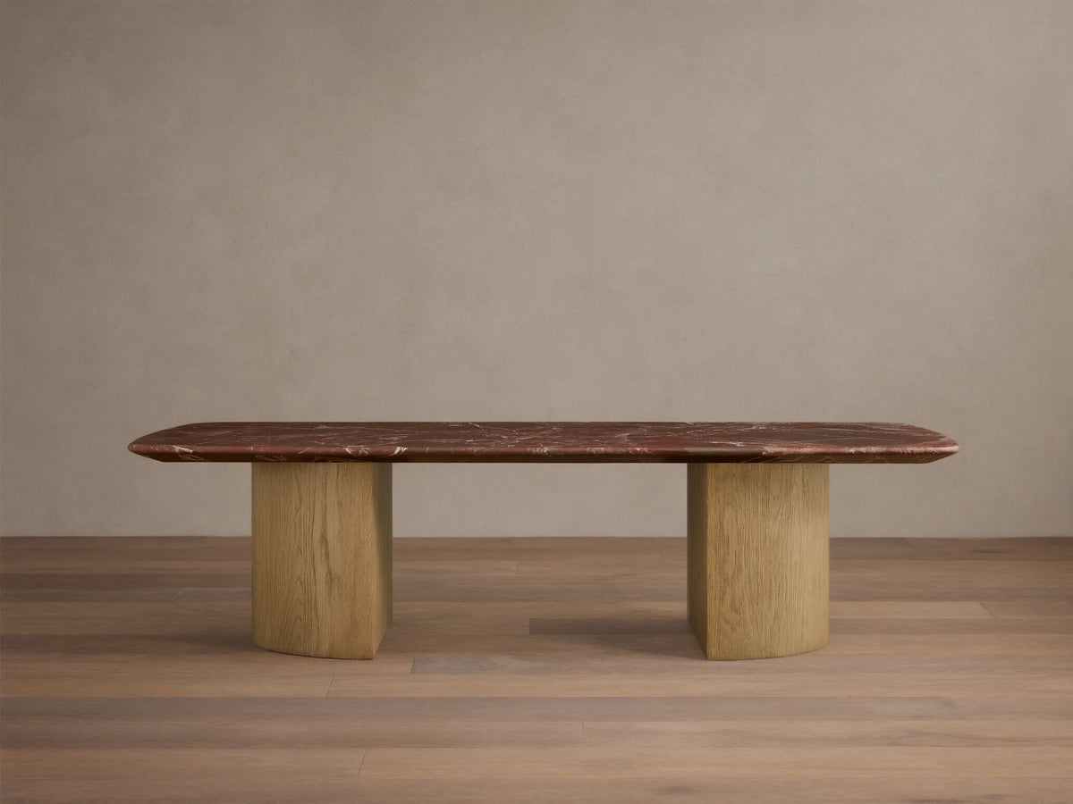Saint Germain Stone Coffee Table with Dauphine Base