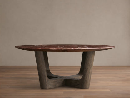 Saint Germain Round Stone Coffee Table with Rennes Base