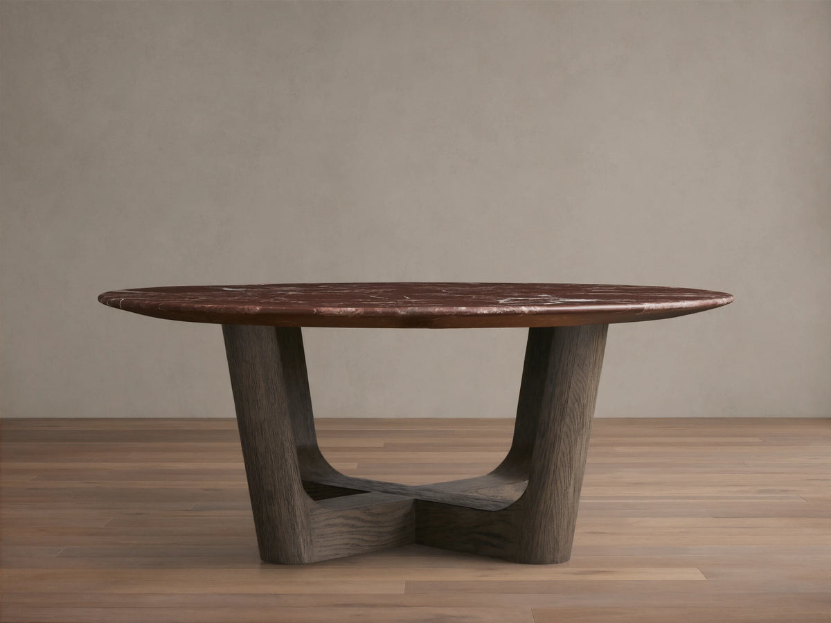 Saint Germain Round Stone Coffee Table with Rennes Base
