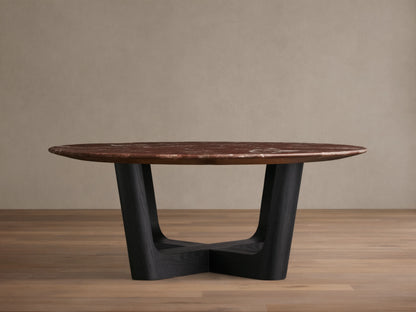 Saint Germain Round Stone Coffee Table with Rennes Base