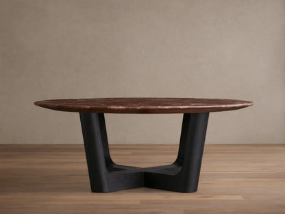 Saint Germain Round Stone Coffee Table with Rennes Base