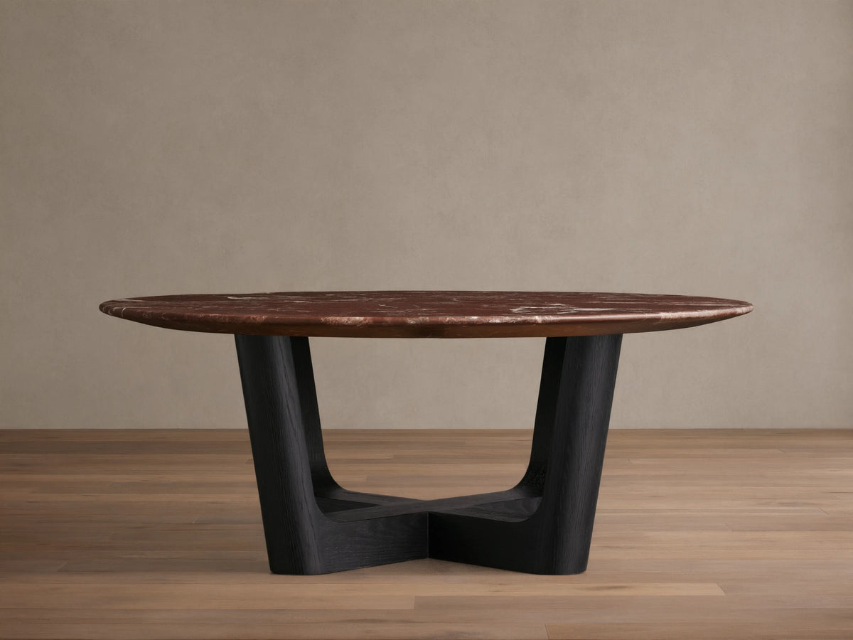 Saint Germain Round Stone Coffee Table with Rennes Base