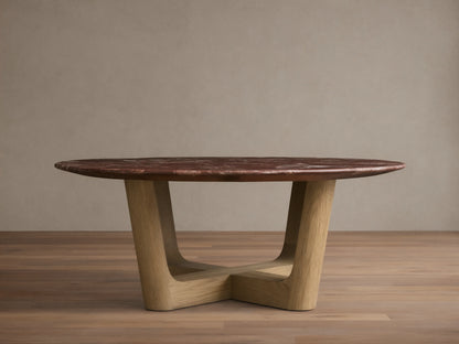 Saint Germain Round Stone Coffee Table with Rennes Base