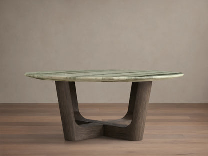 Saint Germain Round Stone Coffee Table with Rennes Base