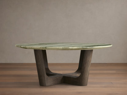Saint Germain Round Stone Coffee Table with Rennes Base