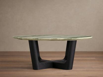 Saint Germain Round Stone Coffee Table with Rennes Base