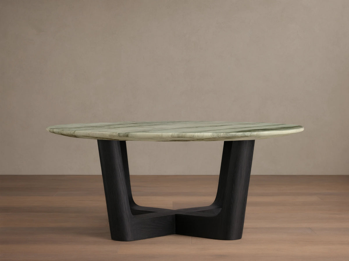 Saint Germain Round Stone Coffee Table with Rennes Base