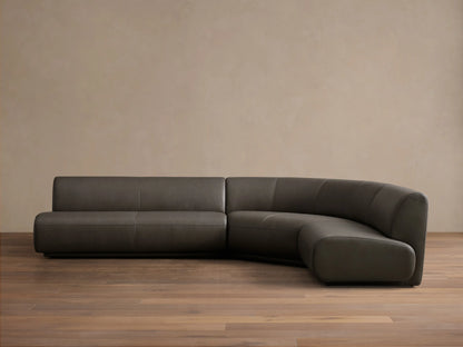 Gianni Leather Three-Piece Armless Sectional