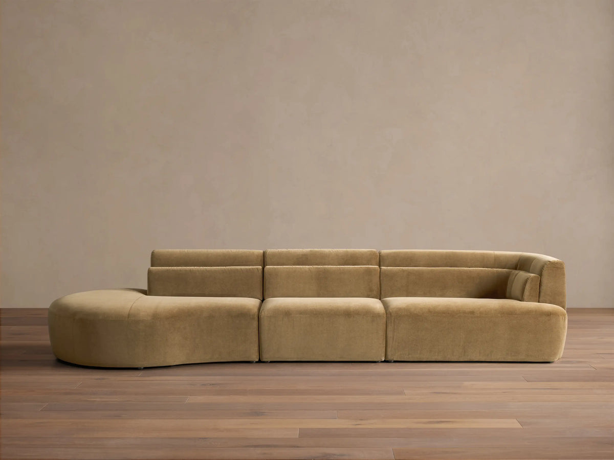 Lovina Three-Piece Bumper Sectional