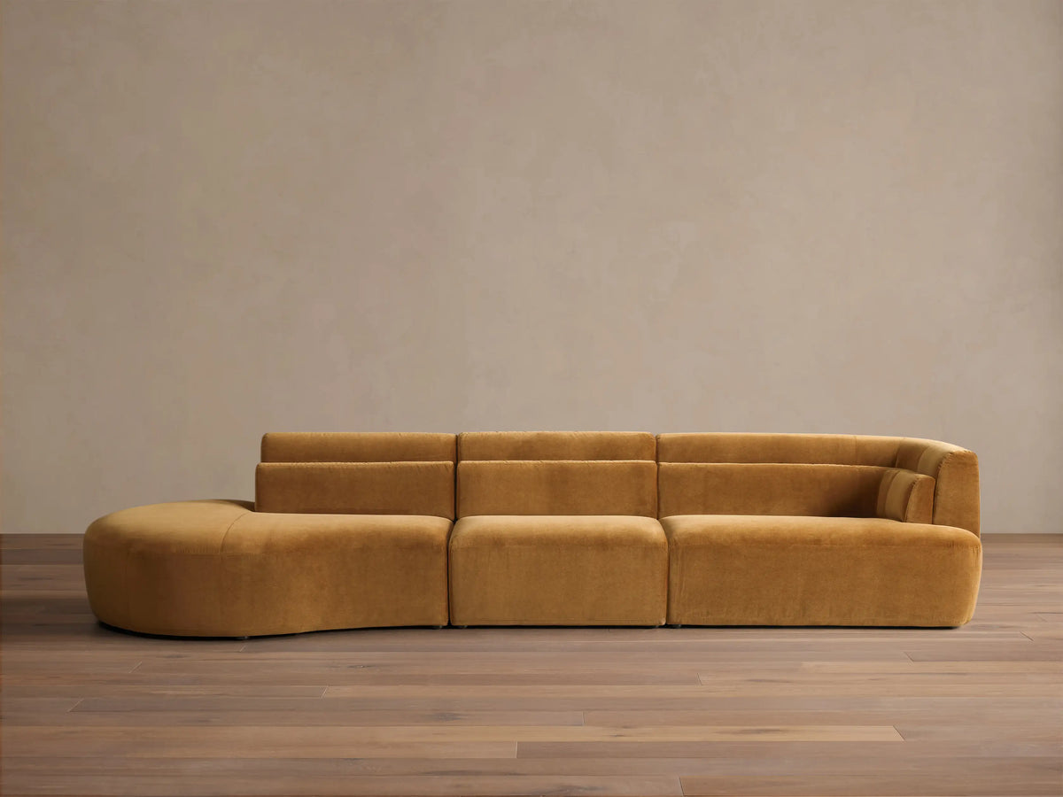 Lovina Three-Piece Bumper Sectional