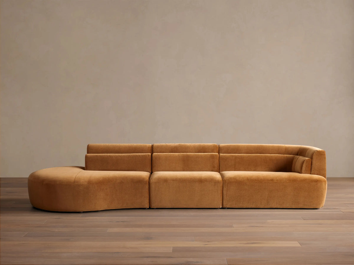 Lovina Three-Piece Bumper Sectional